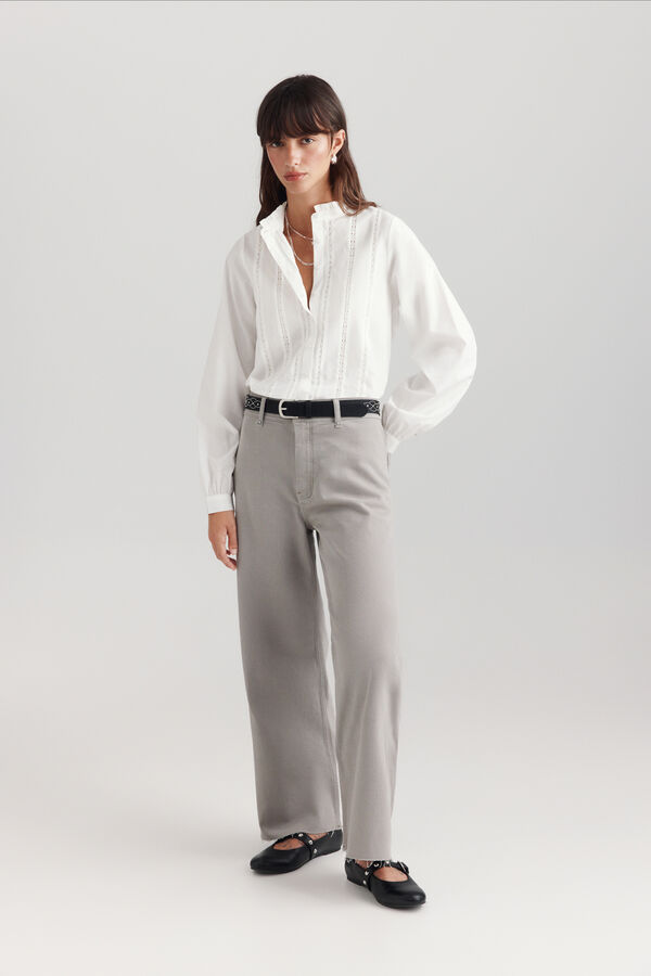 Springfield Romantic ruffle shirt white
