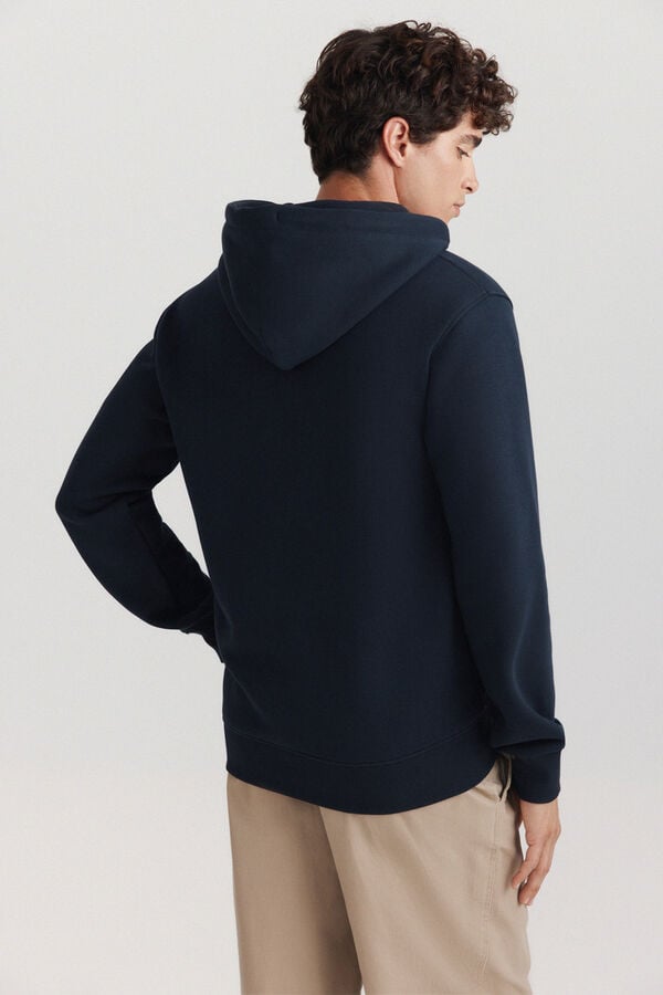 Springfield Basic open hooded sweatshirt blue