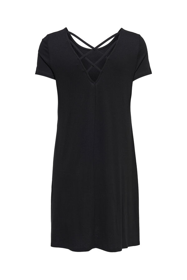 Only Vestido corto manga corta negro