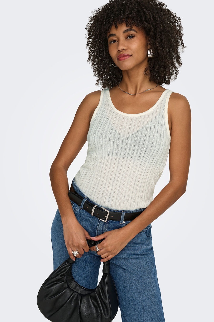 Top canalé sin mangas