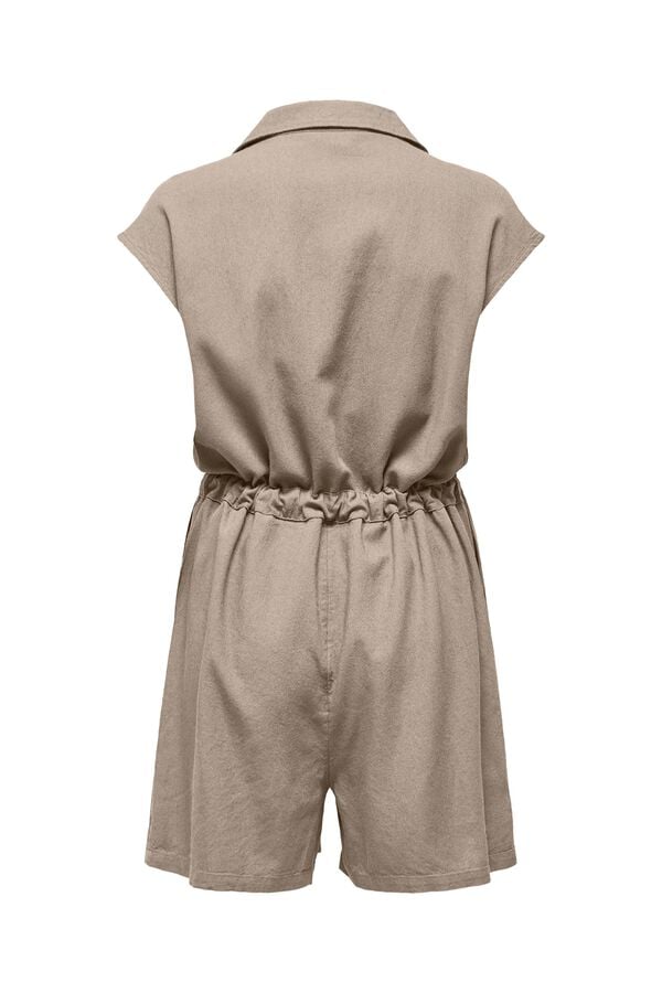 Only Mono corto de lino beige