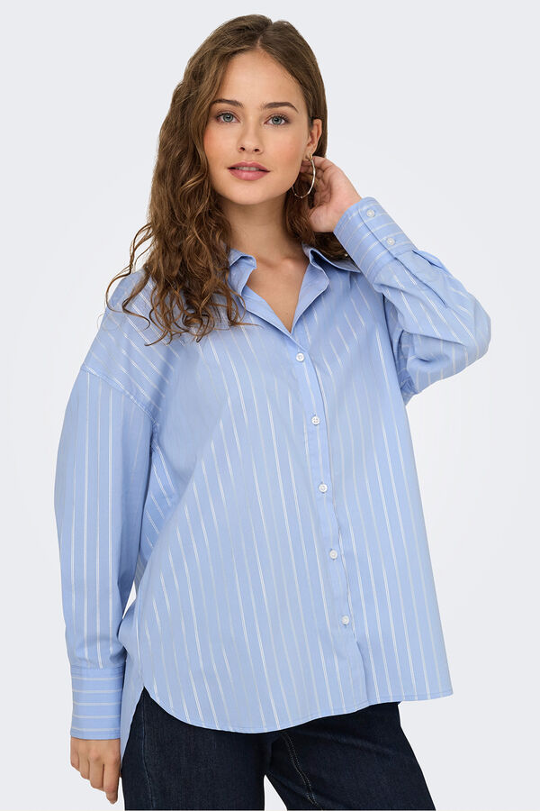 JDY long sleeve lurex shirt blue