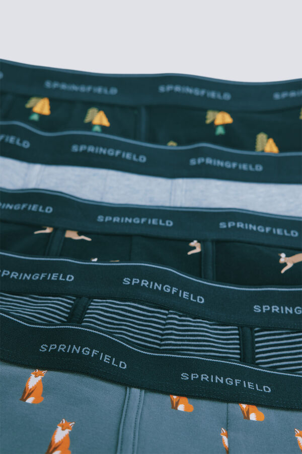 Springfield Pack of 5 printed cotton boxers grey