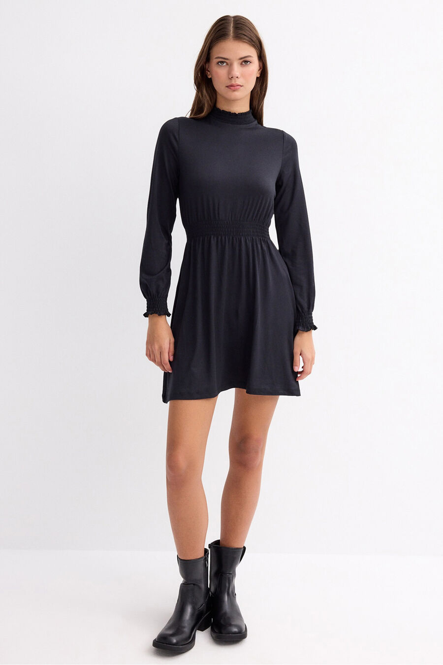 Vestido Manga Larga Cuello Sub