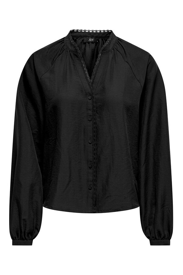 JDY Camisa manga larga bordada negro