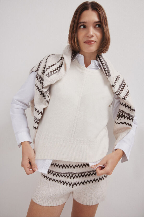 Springfield Jacquard jersey-knit shorts nude