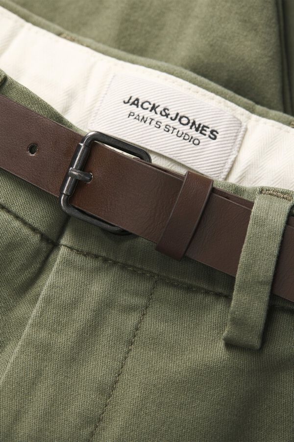 Jack & Jones Chino Bermuda shorts with belt green