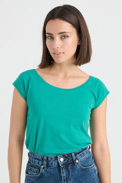 Springfield T-shirt Básica Decote Redondo verde