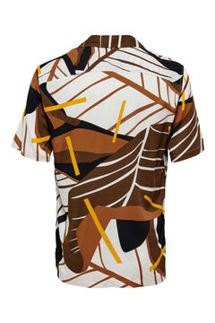 Springfield Camisa manga corta tropical marrón medio