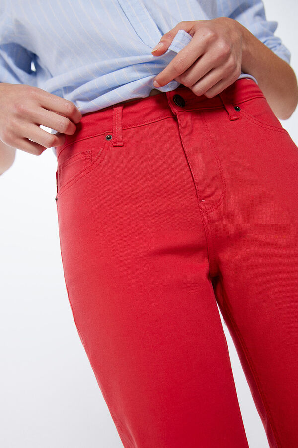 Springfield Jeans Slim Cropped Farbe rot
