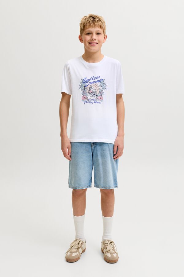 Jack & Jones Junior Printed short sleeve T-shirt white