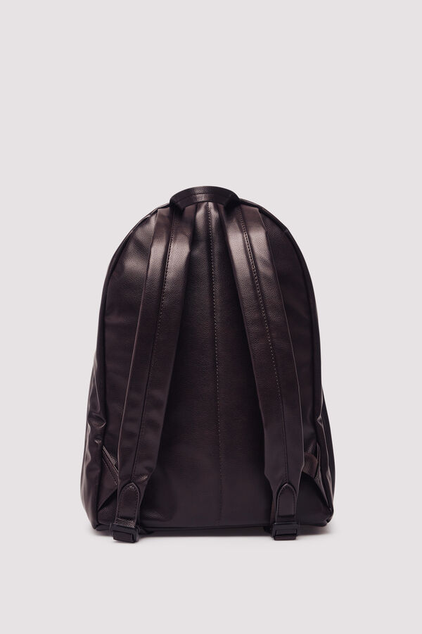 Springfield Brown leather effect casual backpack nude