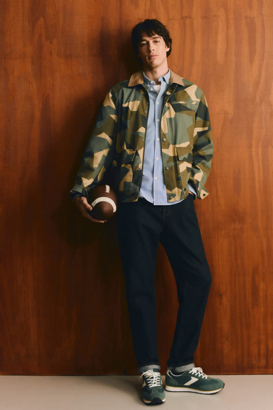 Parka camuflaje cuello contraste