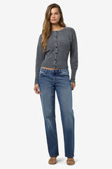 Noisy May C&aacute;rdigan abullonado gris