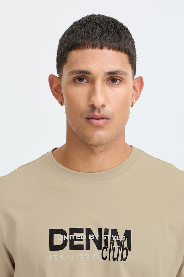 Blend Short sleeve basic T-shirt marron