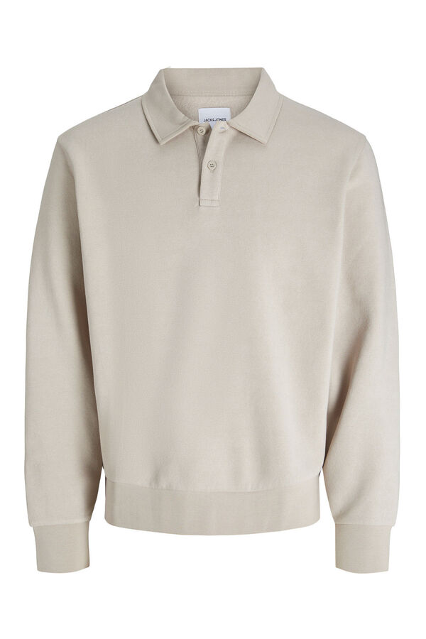 Jack & Jones Sudadera tipo polo gris