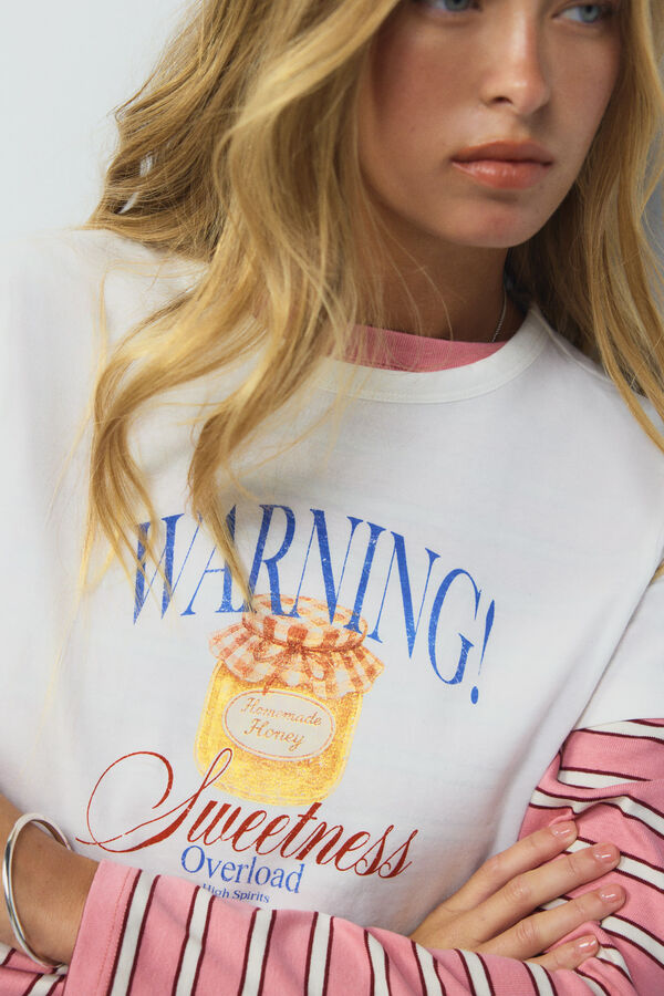 High Spirits Warning T-Shirt bege