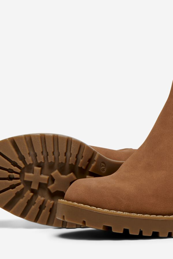Only Vegan leather heeled chelsea ankle boot nude