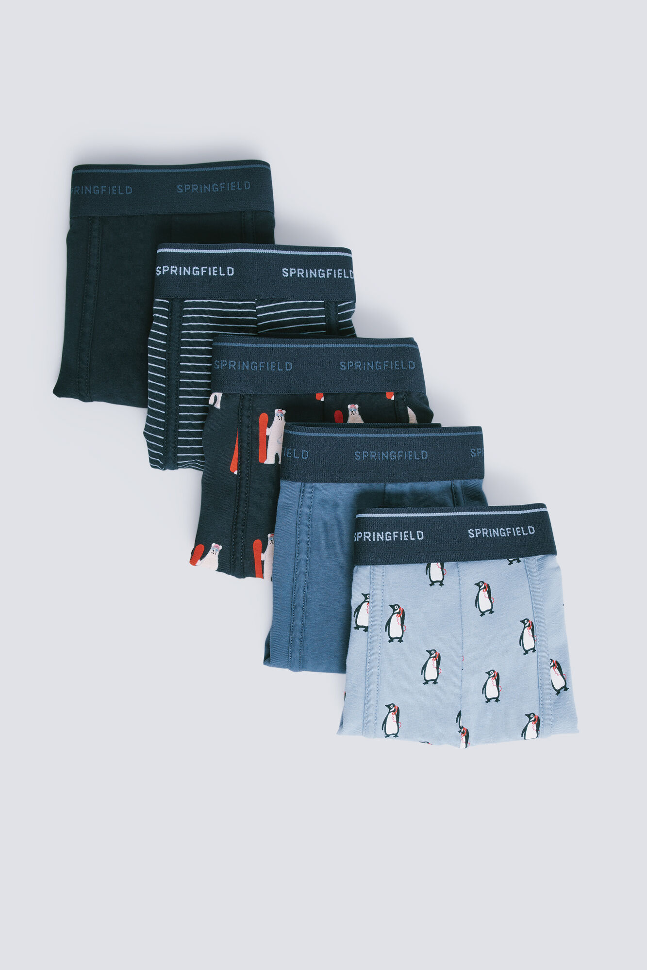 Springfield Pack of 5 printed cotton boxers