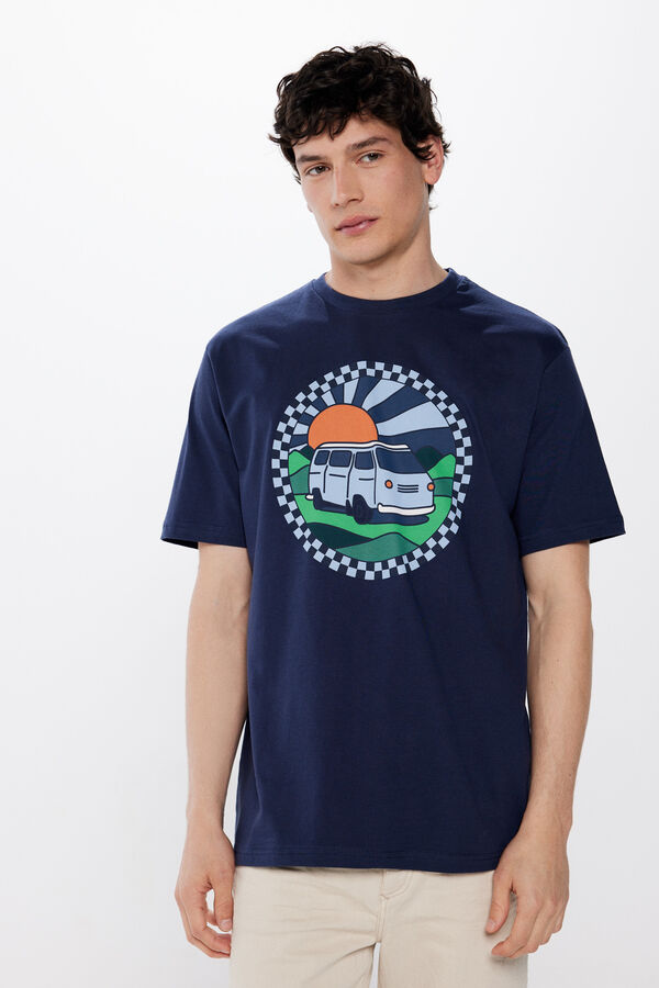 Springfield T-Shirt Wohnmobil blau