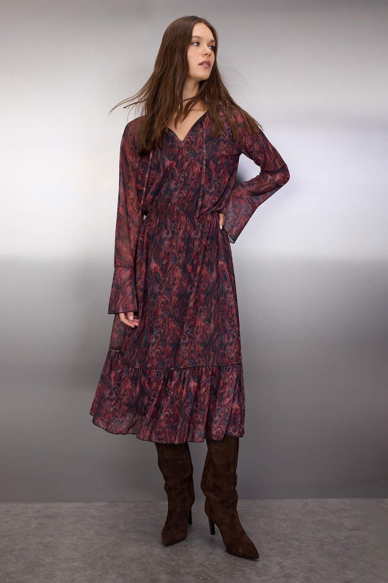 Trendyol Vestido midi estampado