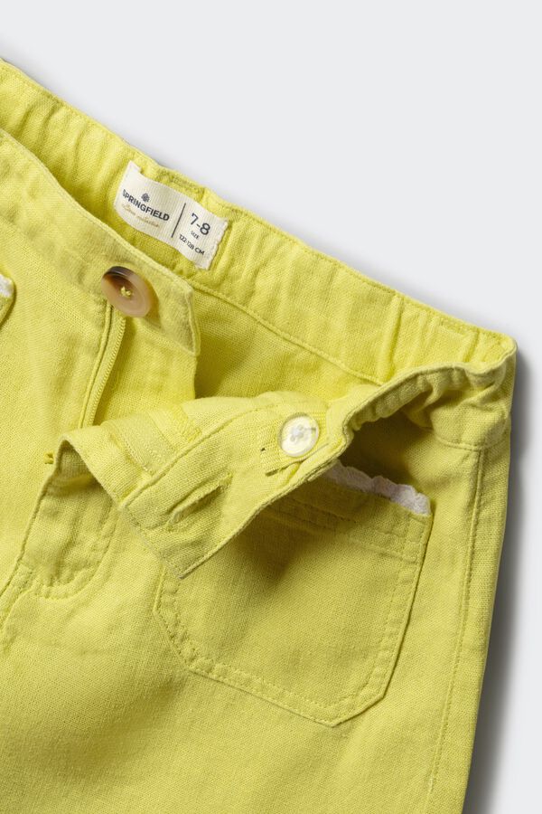 Springfield Kids Devojčice laneni &scaron;orts Žuta