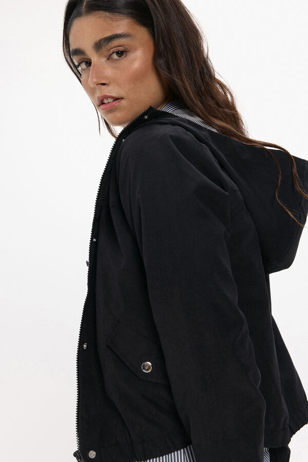 JDY Hooded jacket black