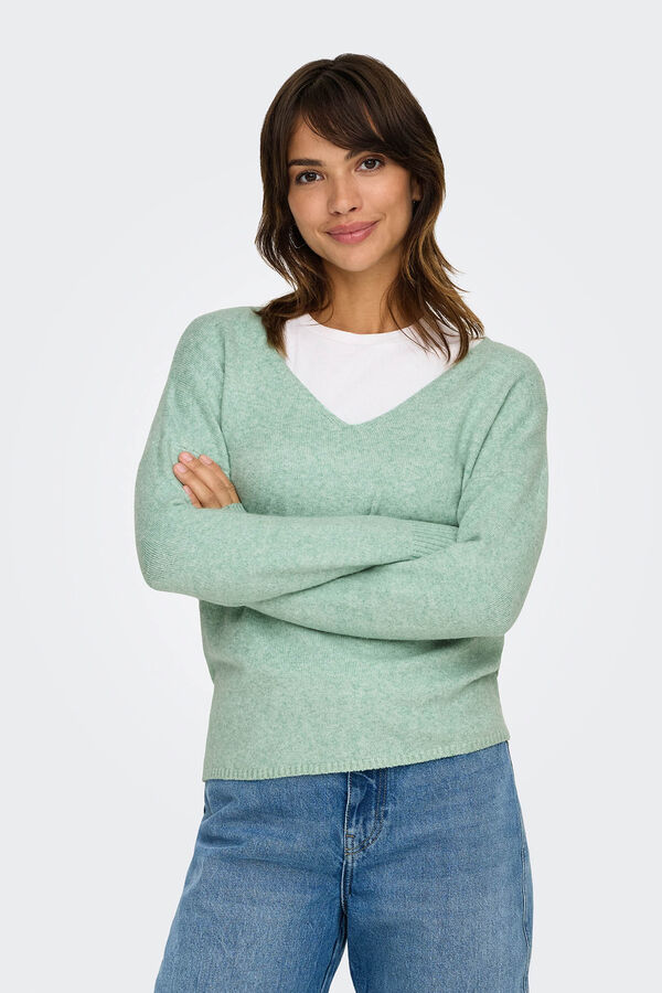 Only Jersey liso oversize verde