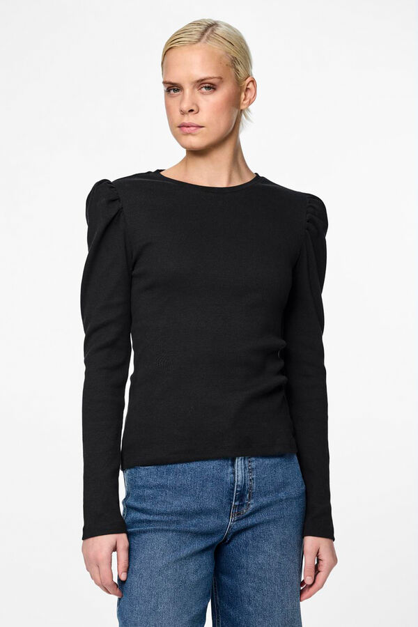 Springfield Long-sleeved cotton top. black