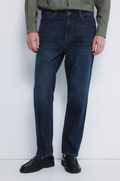 Springfield Cal&ccedil;a jeans reta com lavagem escura