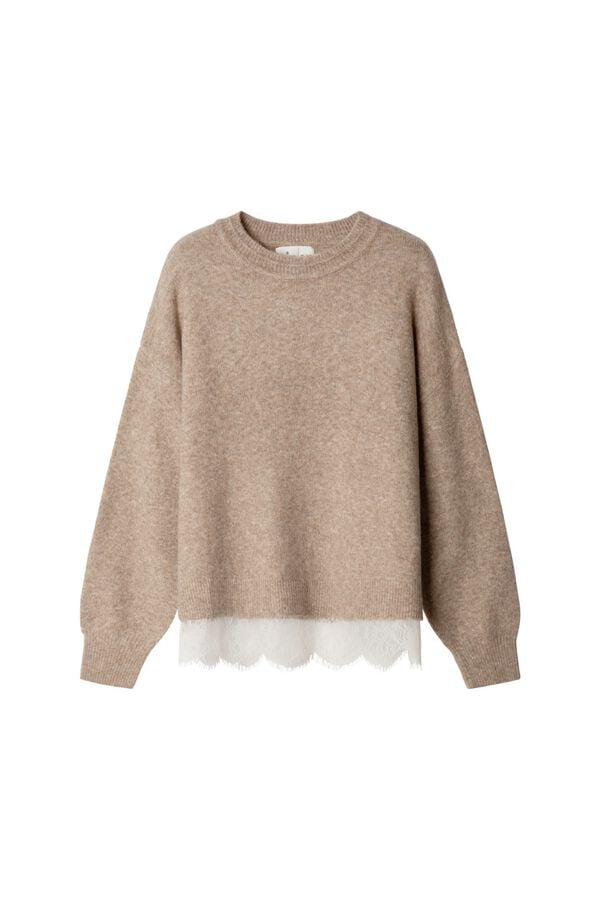 Springfield Lace finish jumper nude