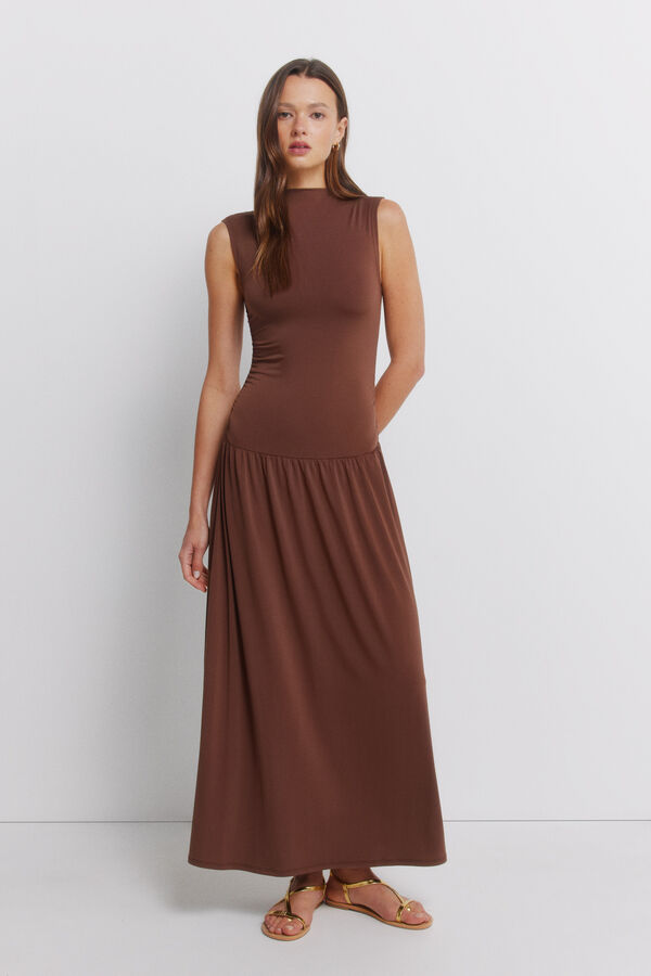 Springfield Ruched dress nude