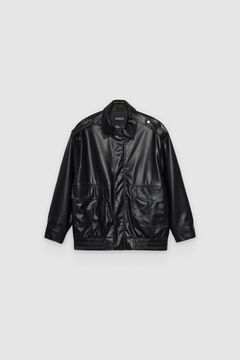Inside Cazadora oversize efecto piel