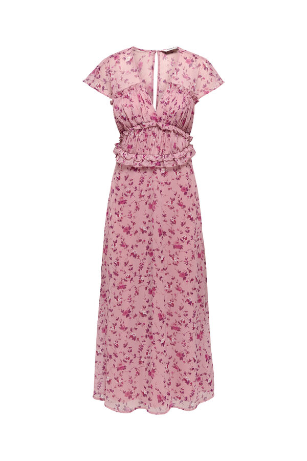 Only Vestido largo estampado floral rosa