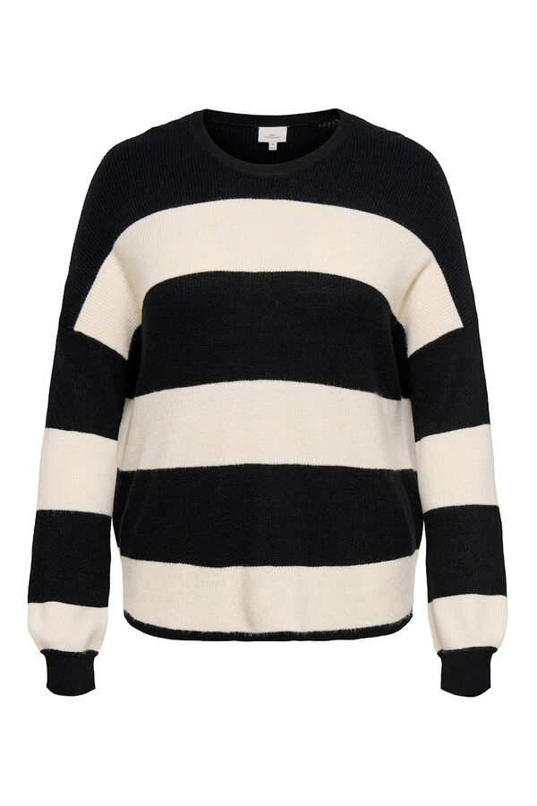 Only Carmakoma Jersey de rayas talla grande negro