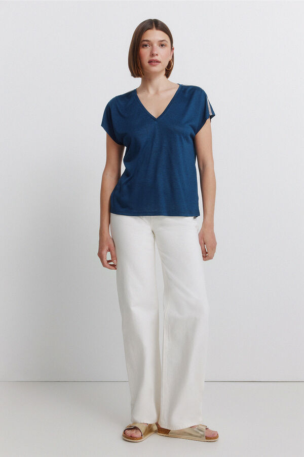 Springfield Batwing sleeve T-shirt blue