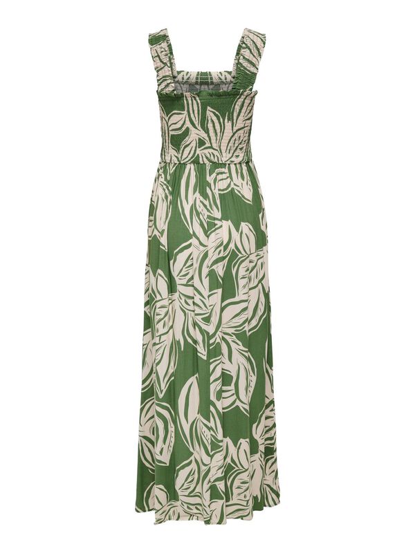 Springfield Long dress with gathered detail green