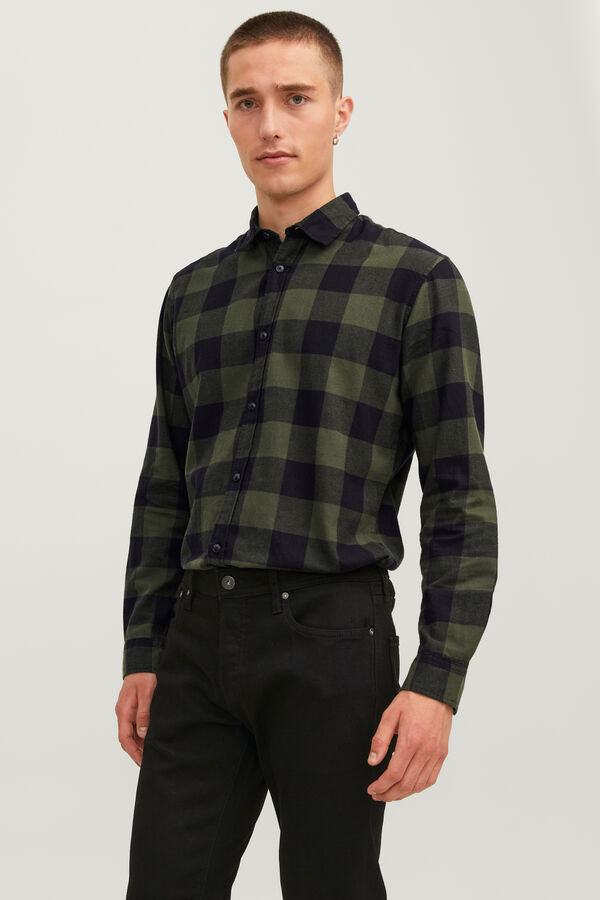 Jack & Jones Camisa xadrez regular fit verde