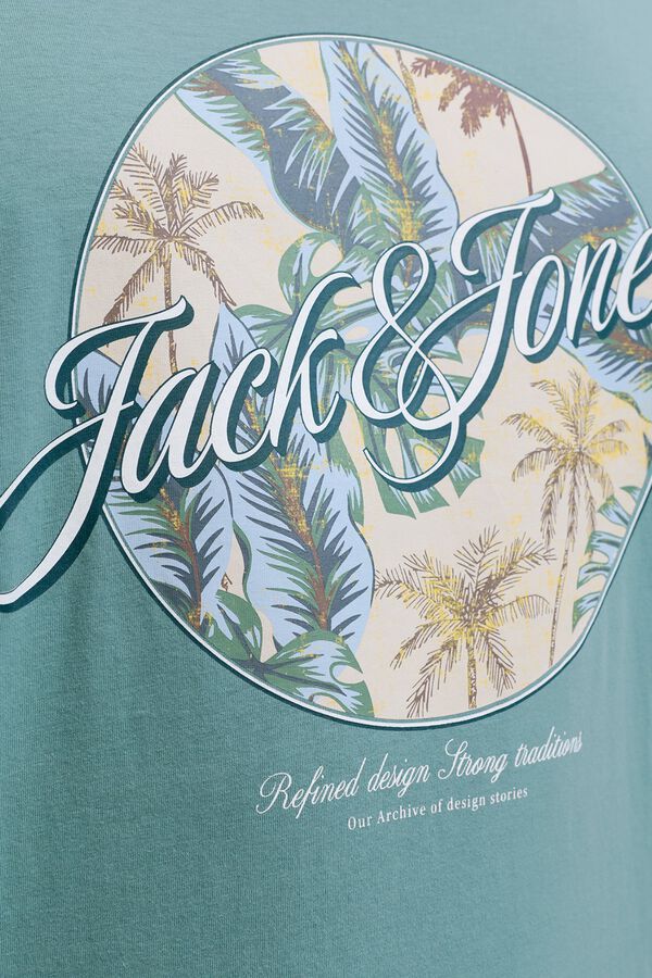Jack & Jones PLUS Printed cotton T-shirt blue