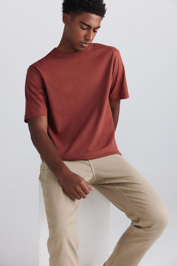Springfield Heavy weight basic T-shirt pink