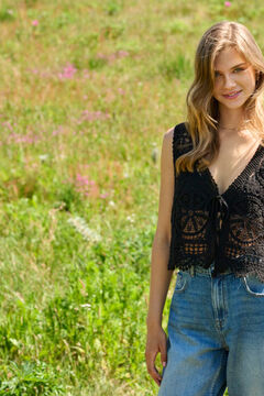 JDY Chaleco corto crochet
