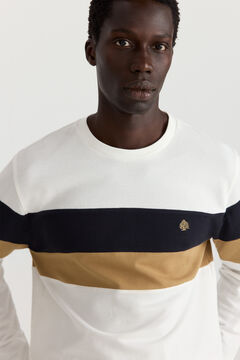 Springfield Piqu&eacute; long sleeve colour block T-shirt