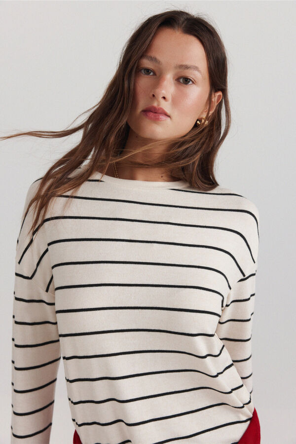Springfield Striped long sleeve T-shirt beige