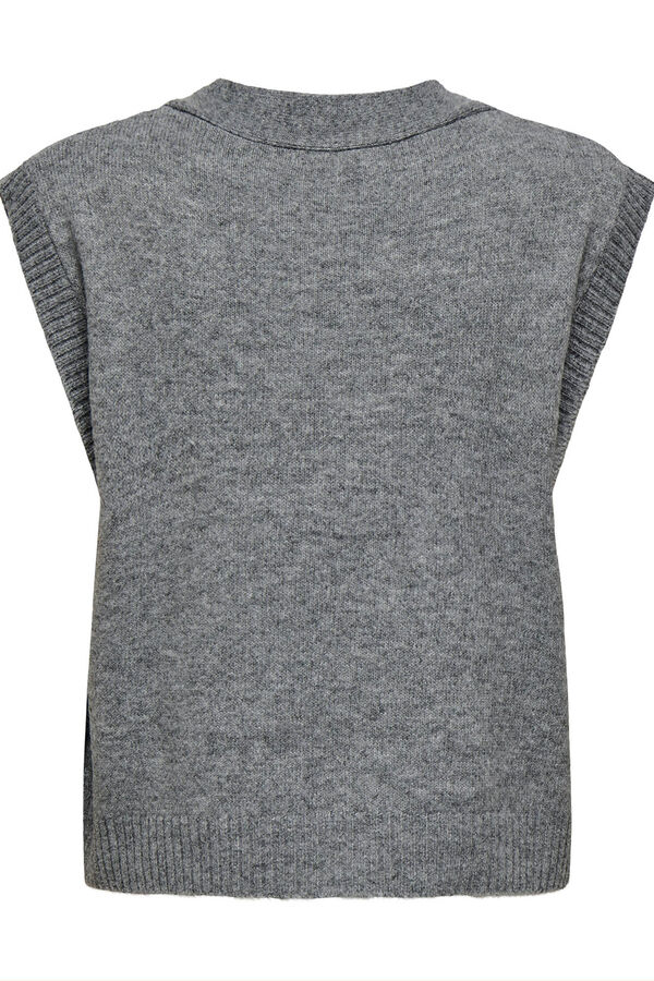 JDY Buttoned jersey-knit gilet grey