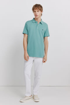 Springfield Piqu&eacute; contrast cuff slim fit polo shirt
