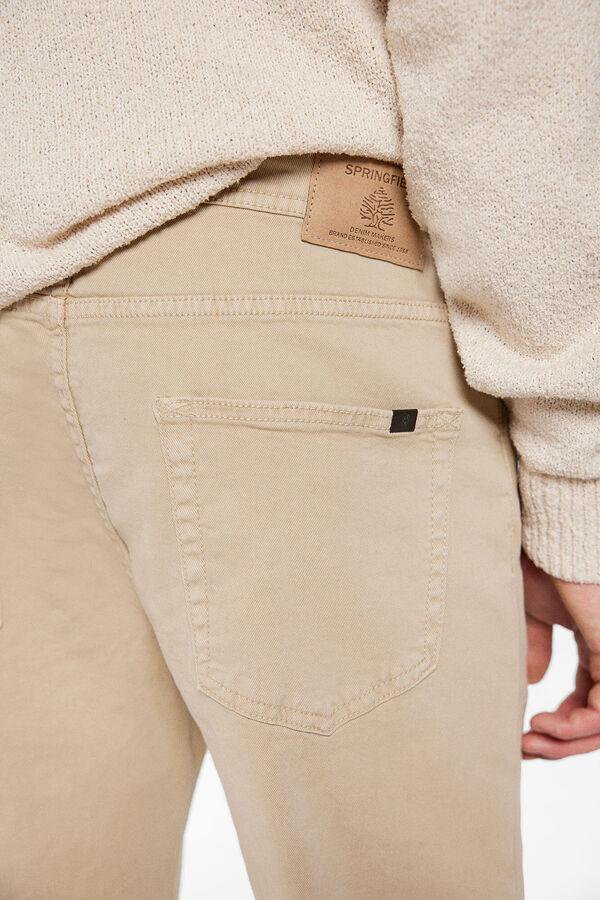 Springfield Five-Pocket-Jeans, Slim Fit, Farbe verwaschen camel