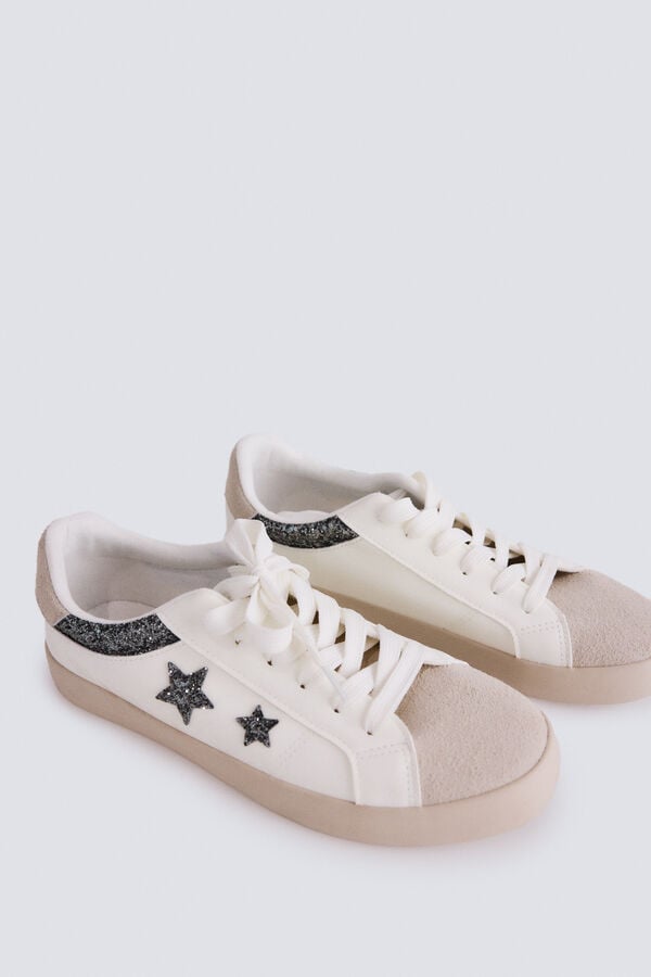 Springfield Zapatillas estrellas brillo beige