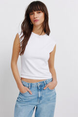 Springfield Cotton basic sleeveless top white