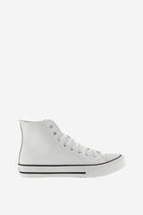 Springfield  leather effect high-top sneakers with white laces white
