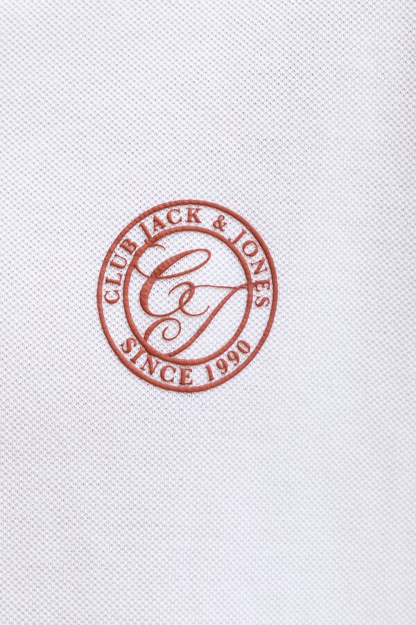 Jack & Jones Junior Plain cotton regular fit polo shirt white